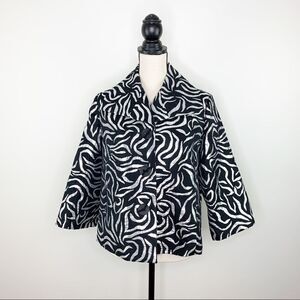 Laura‎ Ashley Petite Black/Metallic Silver Cropped Evening Jacket